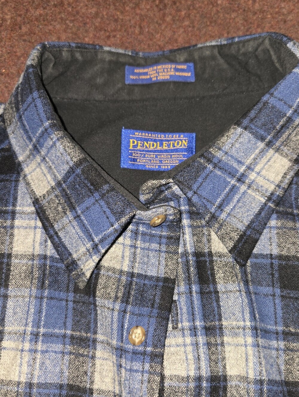 Pendleton Rn 29685 Blue Plaid Size XXL Y2k Excellent Condition - Picture 2 of 10